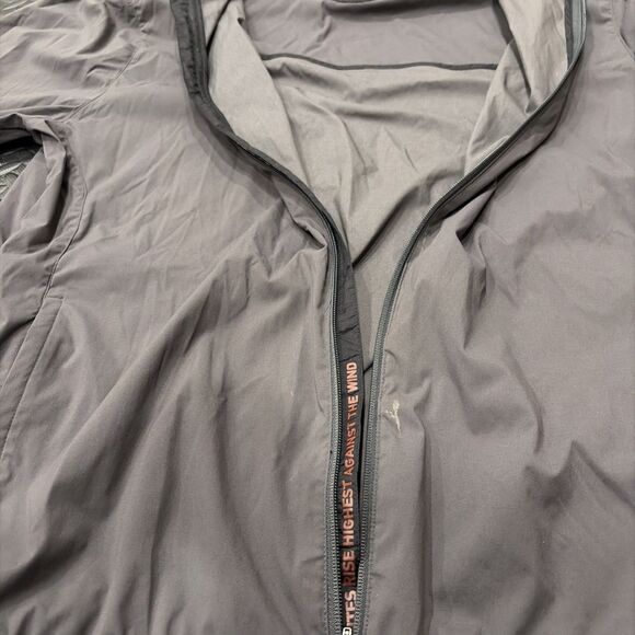 Rhone Tech Jacket Mens L Gray Full Zip Jacket Hidden Hood Rain Wind Retail $120 - Picture 8 of 10